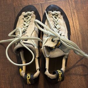 La Sportiva Mint Green and Black Climbing Shoes